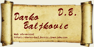 Darko Baljković vizit kartica